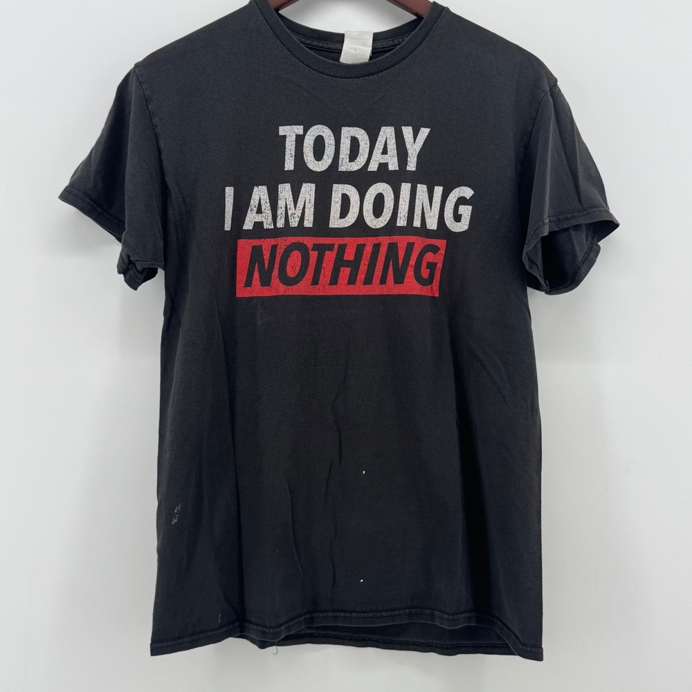 Delta‎ Pro Weight Today I Am Doing Nothing Graphic T-Shirt Black Mens Small S